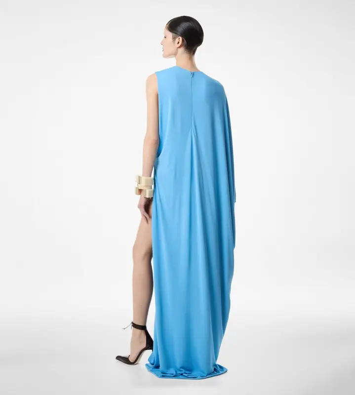 CREPE JERSEY EVENING DRESS POWDER BLUE online